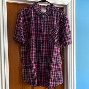 Levi's Red and Blue Plaid Button-Down Shirt